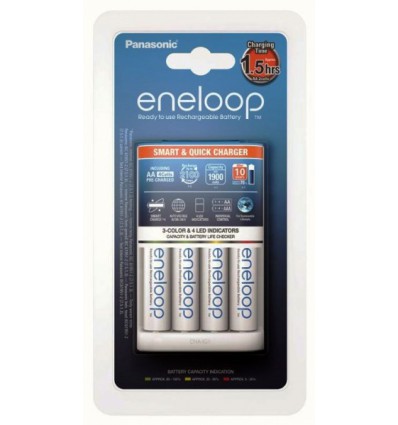 Зарядное устройство Panasonic Eneloop BQ-CC55 + 4 X R6/AA Eneloop 2000mAh BK-3MCCE