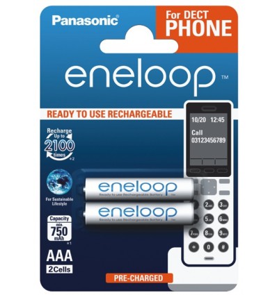 Аккумуляторы 2 X Panasonic Eneloop R03 AAA 800mAh BK-4MCCE/2BE