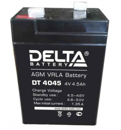 Аккумулятор свинцово-кислотный Delta DT 4045 4V 4,5Ah