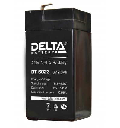 Аккумулятор свинцово-кислотный Delta DT 6023 6V 2.3Ah