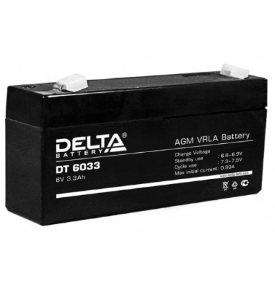 Аккумулятор свинцово-кислотный Delta DT 6033 6V 3.3Ah