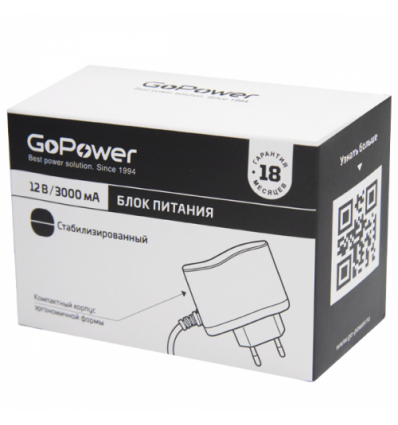 GoPower Импульсный стабилизированный блок питания 12В 3A