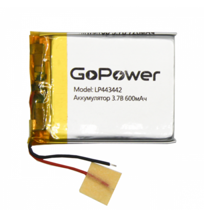 GoPower LP443442 3.7В 600мАч PK1 с защитной платой