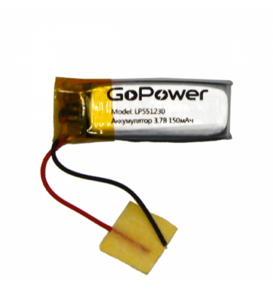 GoPower LP551230 3.7В 150мАч с защитной платой