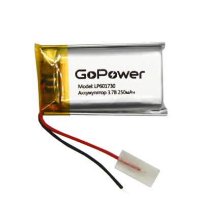 GoPower LP601730 3.7В 250мАч с защитной платой