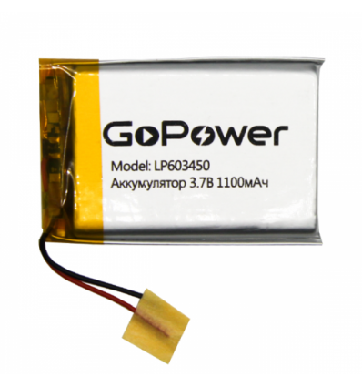 GoPower LP603450 3.7В 1100мАч с защитной платой