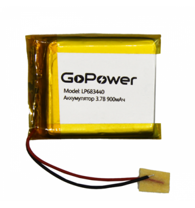 GoPower LP683440 3.7В 900мАч с защитной платой