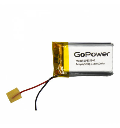 GoPower LP802540 3.7В 600мАч с защитной платой