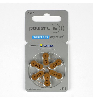 Батарейки для слуховых аппаратов VARTA Power One p312 (BL6)