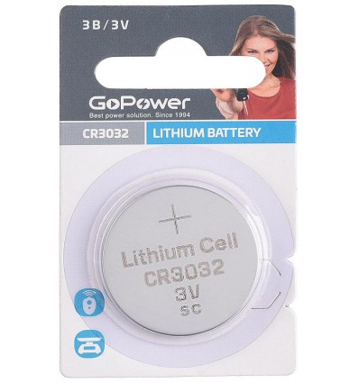 Батарейка литиевая GoPower CR3032 3V