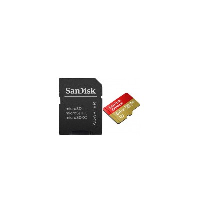 Карта памяти SanDisk MicroSDXC 64GB Extreme 600x 90MB/S UHS-I U3 V30
