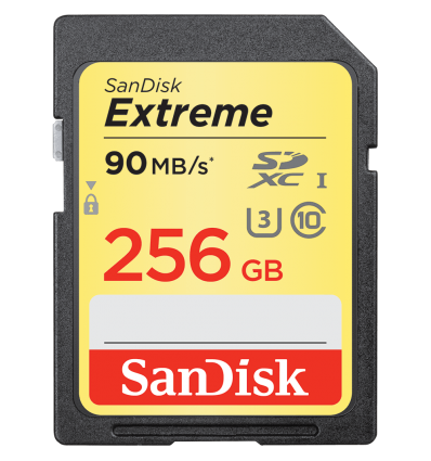 Карта памяти SanDisk SDXC 256GB Extreme 600x (90MB/S) UHS-I U3 V30