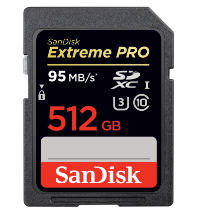 Карта памяти SanDisk SDXC 512GB Extreme PRO 95MB/S 633x UHS-I