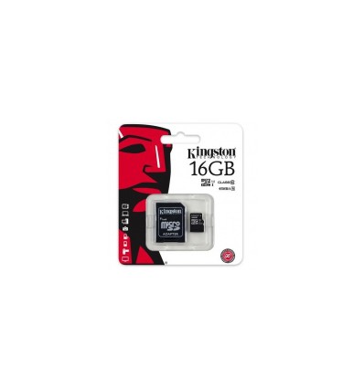 Карта памяти Kingston MicroSDHC 16GB Class 10 UHS-I + адаптер SD