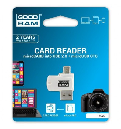Кардридер MicroSD GoodRam A020 USB 2.0 + MicroUSB OTG