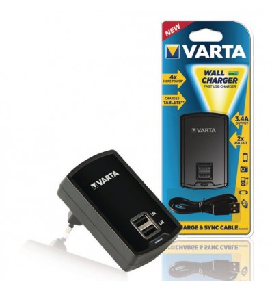 Сетевое зарядное устройство VARTA Wall Charger 2 X USB 3400mA 57957